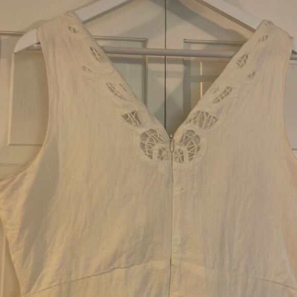 Joie white linen blend lace fit and flare dress 12 - Picture 7 of 11